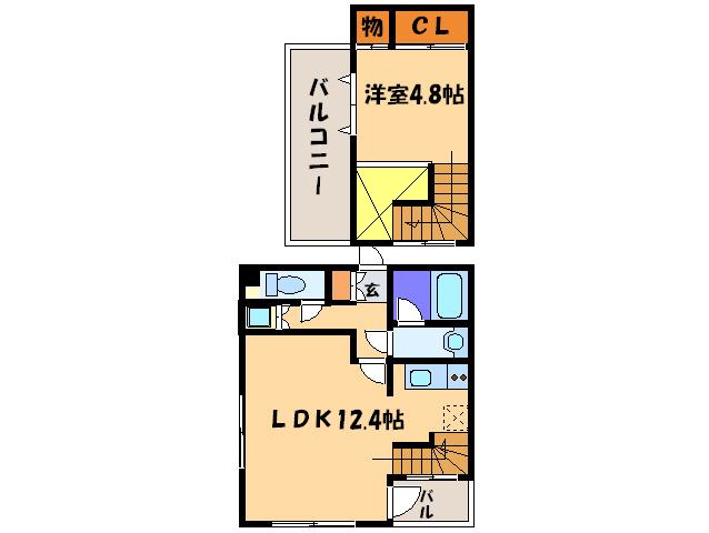 プラウド平和(1LDK/3階)の間取り写真