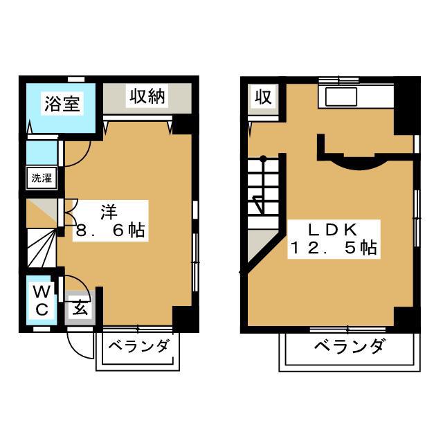 LEAZES TERRACE(1LDK/1階)の間取り写真