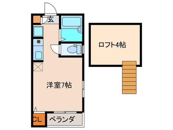 シャルマン姪浜(ワンルーム/2階)の間取り写真