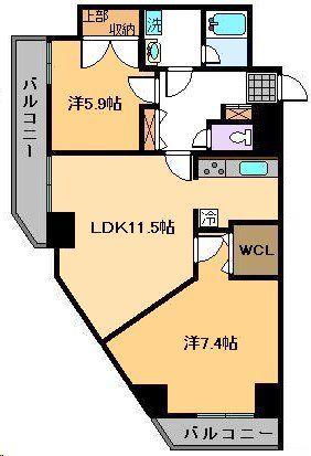 グリーンパーク北千住3 1番館(2LDK/8階)の間取り写真
