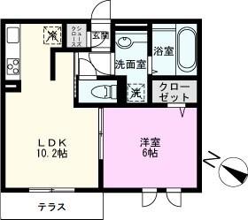 ロイジェントパークスレイクタウンII M(1LDK/1階)の間取り写真