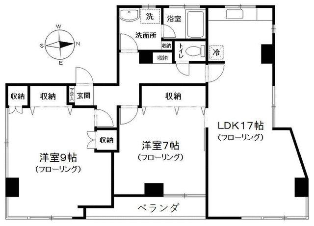 今井ビル(2LDK/3階)の間取り写真