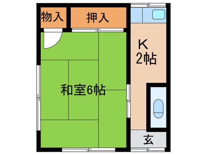かづみ荘(1K/1階)の間取り写真