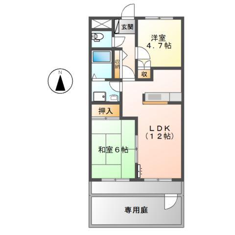 ウイング21(2LDK/1階)の間取り写真