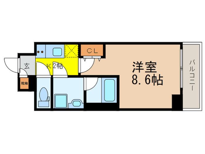 アルテシモレーヴ(1K/6階)の間取り写真