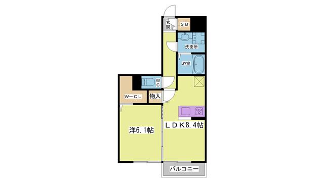 グランシャリオ(1LDK/1階)の間取り写真