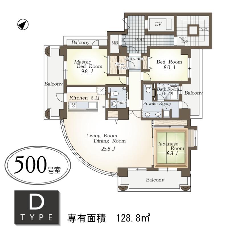レックス豊新(3LDK/5階)の間取り写真