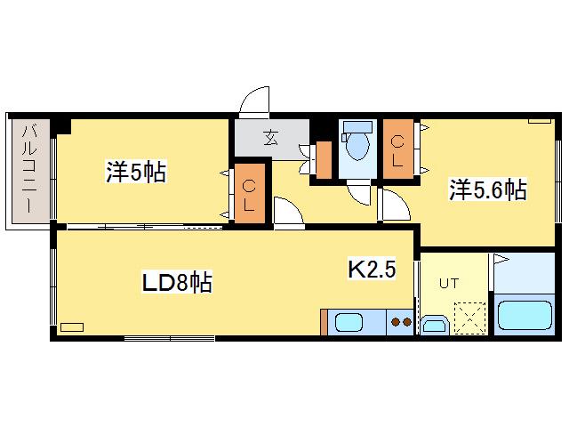 アストリアN23(2LDK/3階)の間取り写真