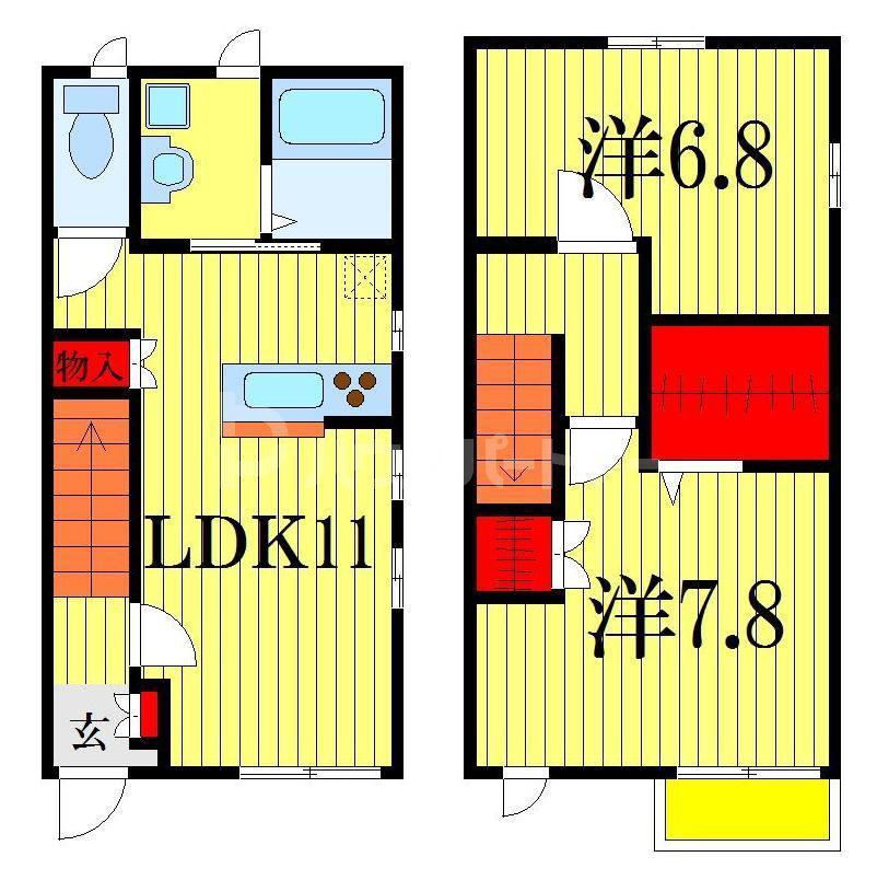 アル・ソーレ B(2LDK/1階)の間取り写真