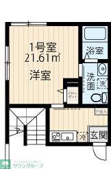 ラフィーネ大和(1K/1階)の間取り写真