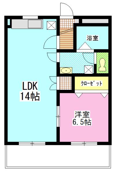 エントピア今(1LDK/2階)の間取り写真