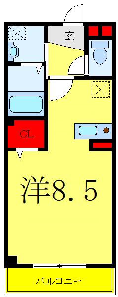 イーストセトル2035(1K/1階)の間取り写真