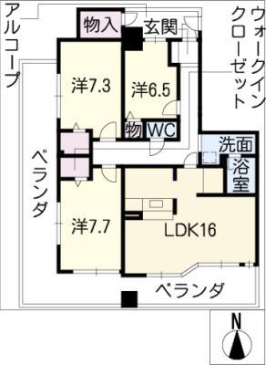 AVANTY TOKUGAWA(3LDK/6階)の間取り写真