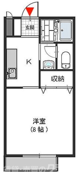 マイネハイム石津(1K/2階)の間取り写真