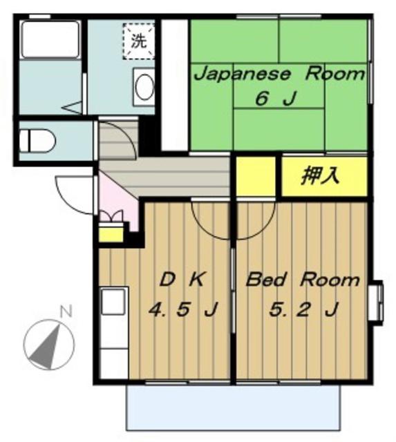 エレガンスハイム(2DK/2階)の間取り写真