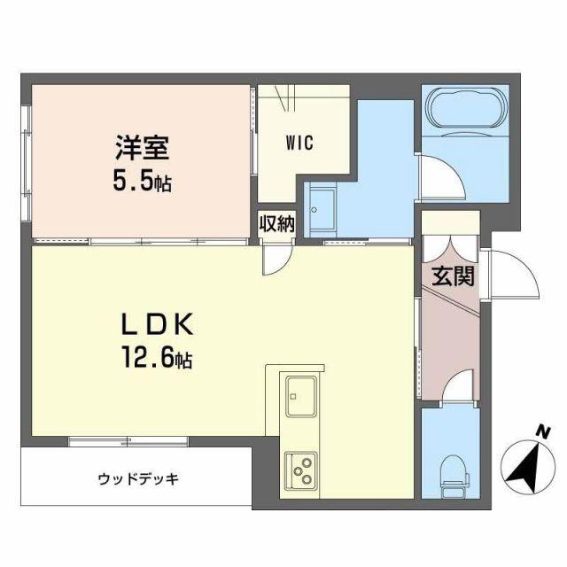 シャーメゾン ルーエ(1LDK/1階)の間取り写真