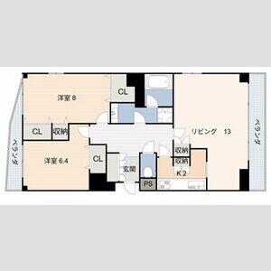 アビタシオン泉(2LDK/8階)の間取り写真