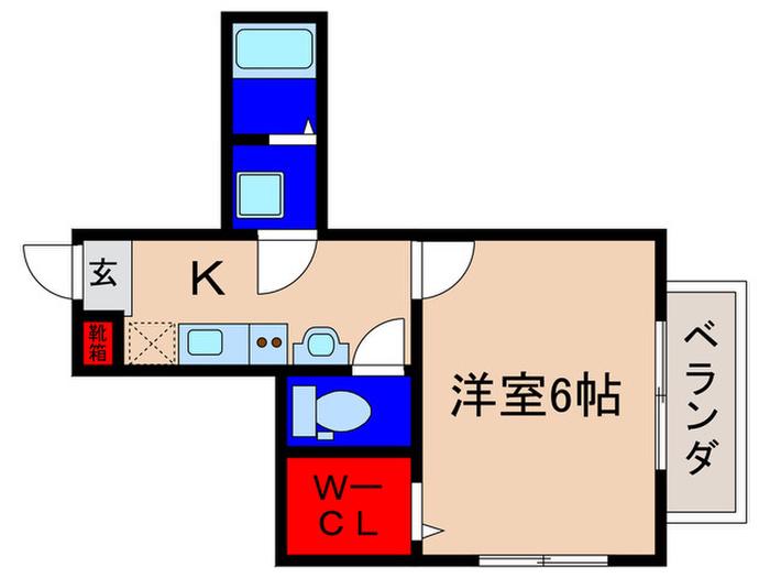 TERIOS(1K/1階)の間取り写真