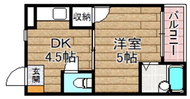 真上ロイヤルハイツ(1DK/3階)の間取り写真