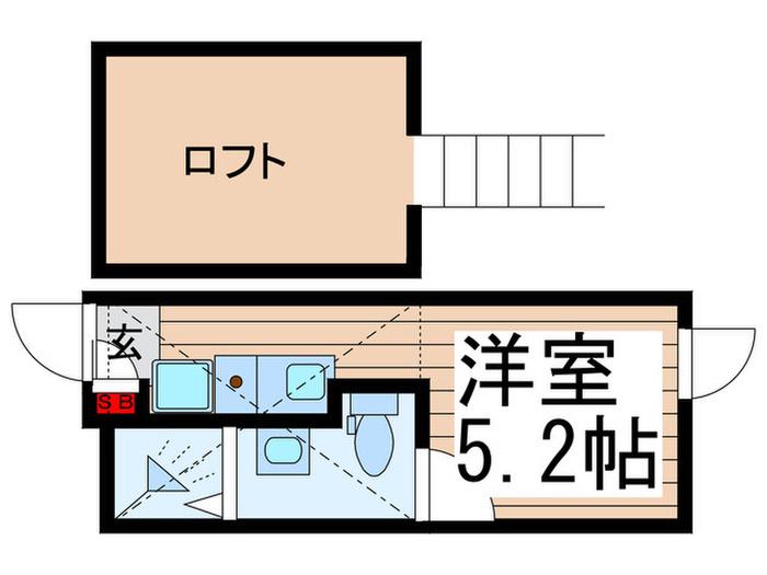 ミューノアージュ六町(ワンルーム/1階)の間取り写真