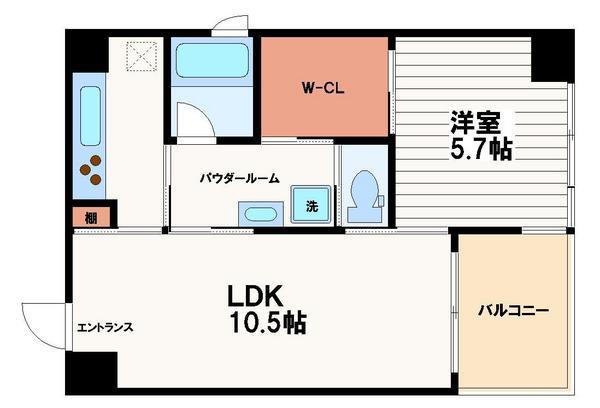 ルクレ堺筋本町レジデンス(1LDK/12階)の間取り写真