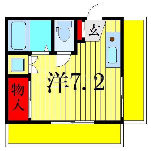 ハピネアオト(ワンルーム/3階)の間取り写真