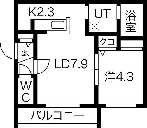 ASTER MOTOMACHI(1LDK/2階)の間取り写真