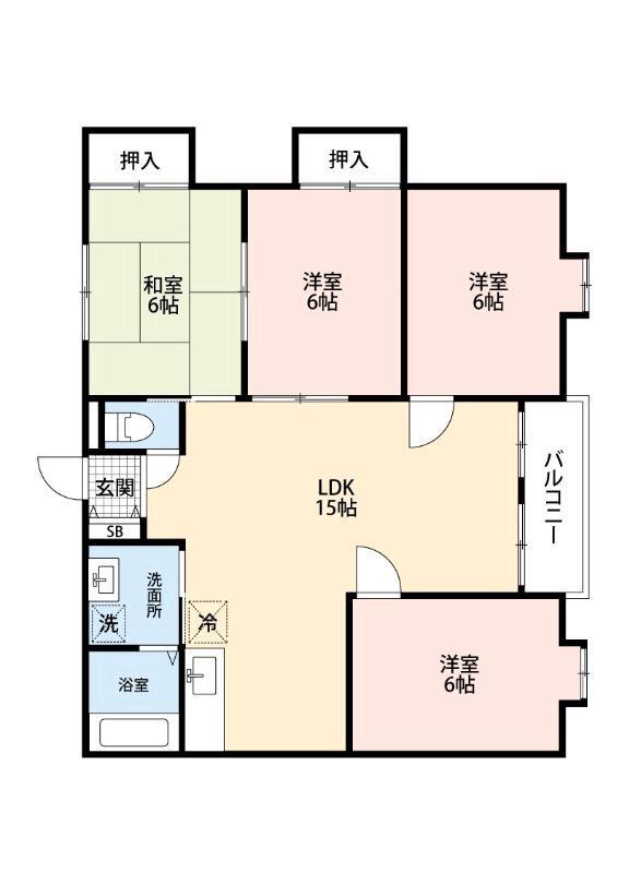 ハイツバームス(4LDK/1階)の間取り写真