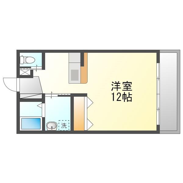 CASATAIRA(1K/1階)の間取り写真
