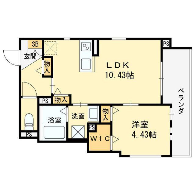 住之江区浜口西1目共同(1LDK/2階)の間取り写真
