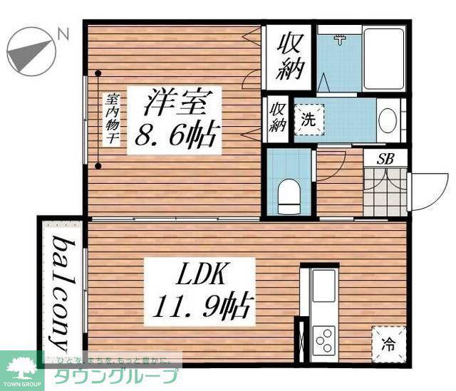 ウイング白金(1LDK/2階)の間取り写真