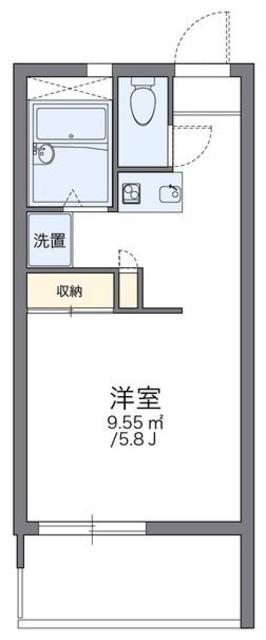 レオパレスねむの木(1K/1階)の間取り写真