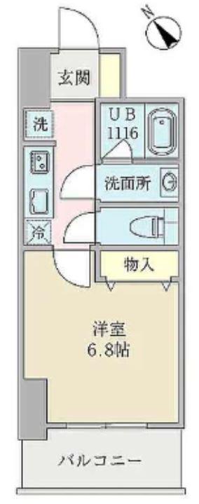 コンフォール(1K/5階)の間取り写真