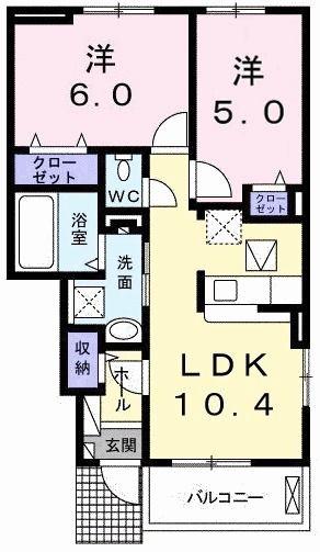 リベルタ(2LDK/1階)の間取り写真