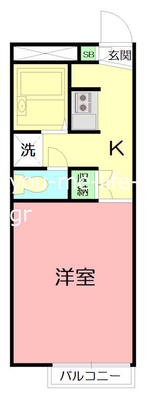 エルバージュ(1DK/1階)の間取り写真