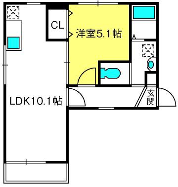 フォルムINK与野(1LDK/3階)の間取り写真