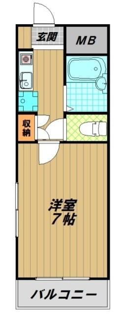 スマ扇コーポ(1K/3階)の間取り写真