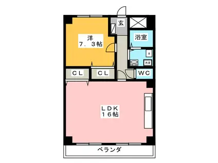 CASA本郷(1LDK/4階)の間取り写真