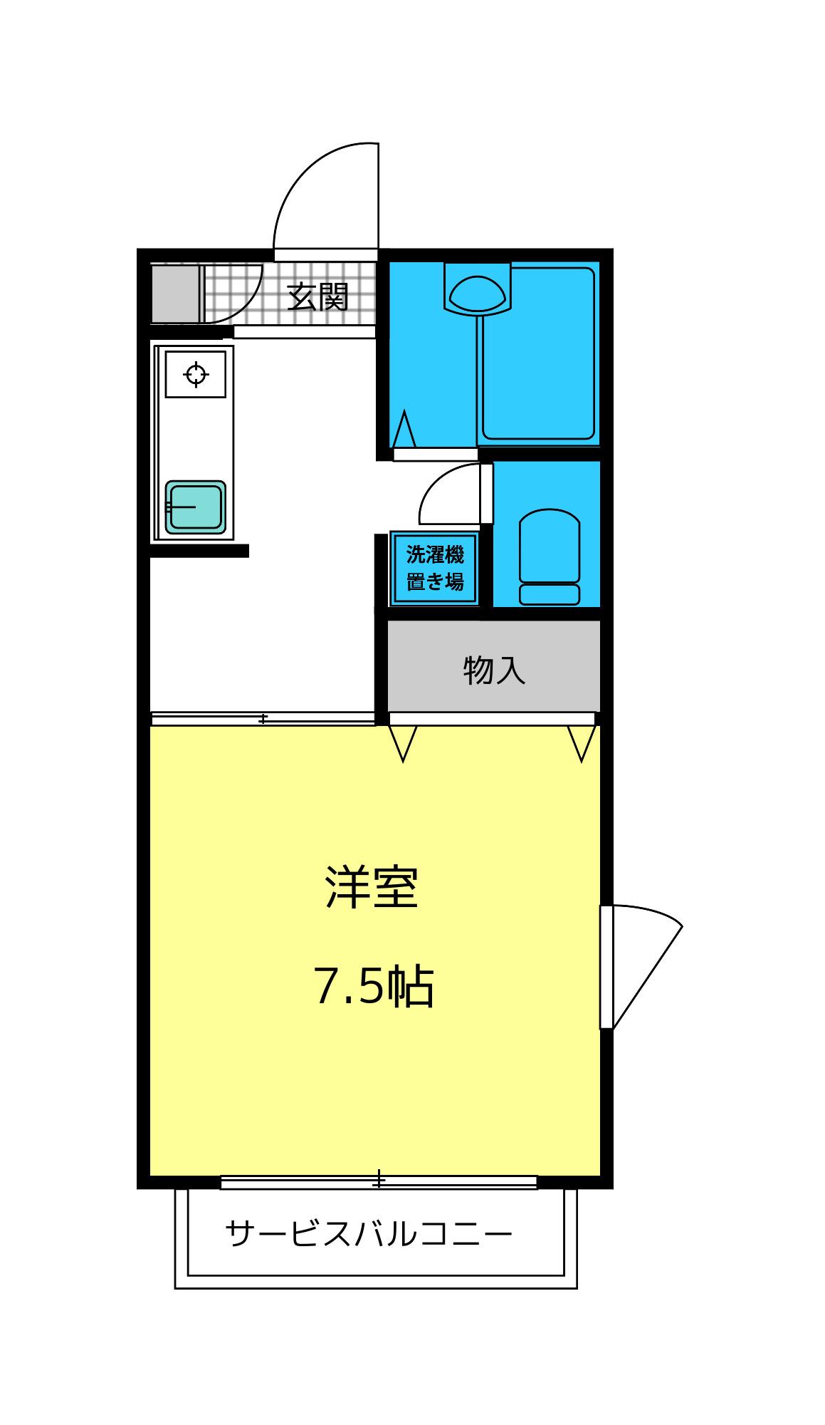 シティNAKAO(1K/2階)の間取り写真