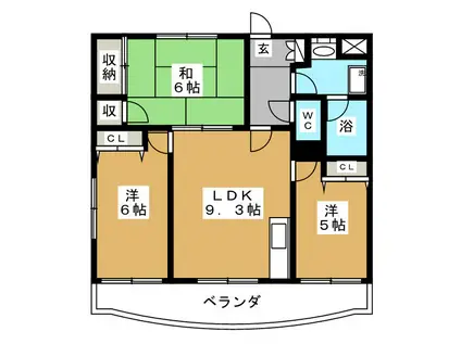 プルミエE(3LDK/1階)の間取り写真