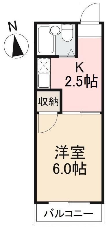 ワトホート(1K/4階)の間取り写真
