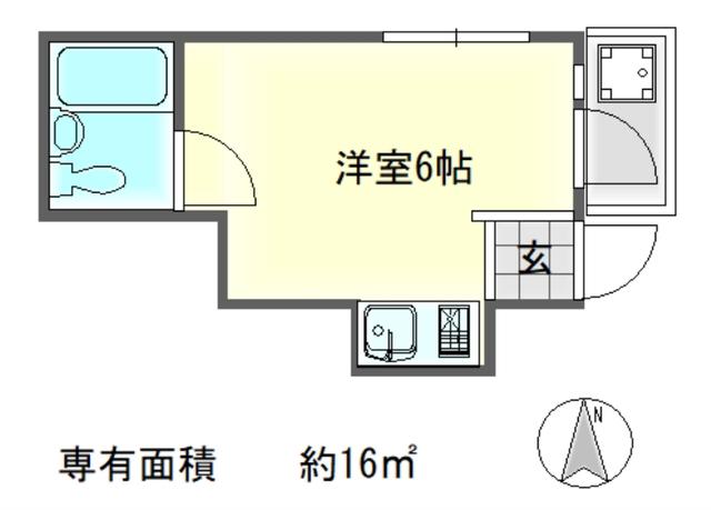 アミティ高原(1K/4階)の間取り写真