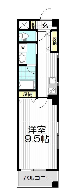フィガロ本町(1K/2階)の間取り写真