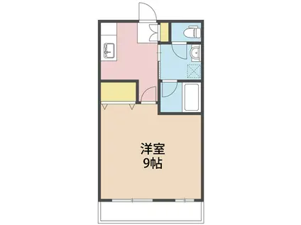 アルファー中島(1DK/3階)の間取り写真