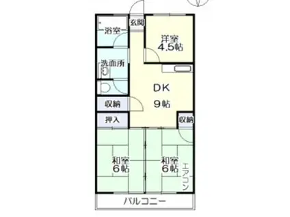 ハイツ蓬莱台(3LDK/2階)の間取り写真