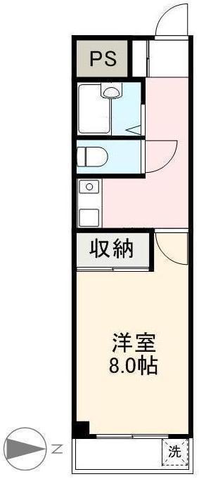GREEN PAL(1K/4階)の間取り写真
