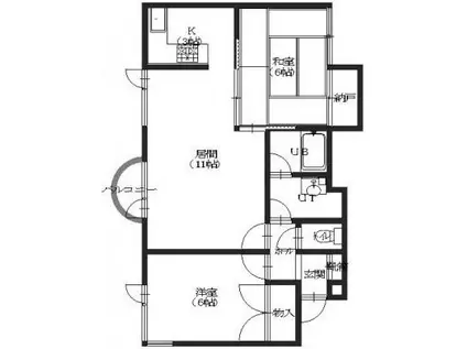 ジョイフル鍛治(2LDK/2階)の間取り写真