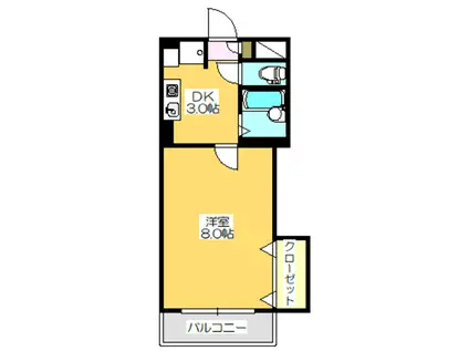 グランドジョラス(1K/2階)の間取り写真