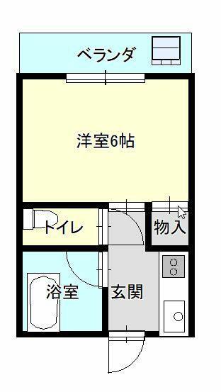 ホームズ沖野上(1K/2階)の間取り写真