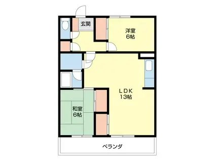 Nビル向陽館(2LDK/2階)の間取り写真